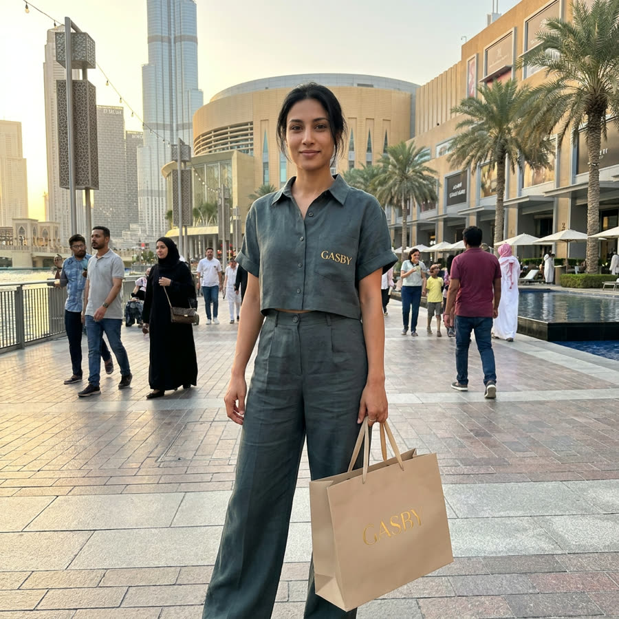 AI photoshoot — Aria on a Dubai street